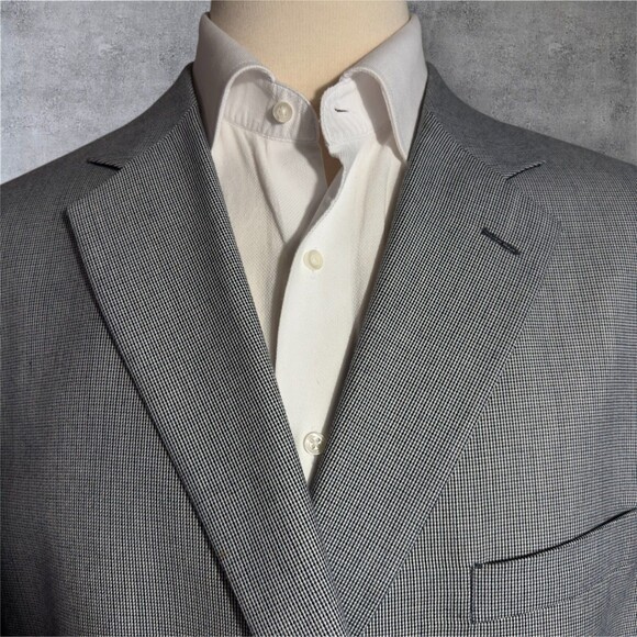 STAFFORD Mens 50R Gray Blazer Sport Coat Two Button Jacket Suit Classic - Picture 3 of 16